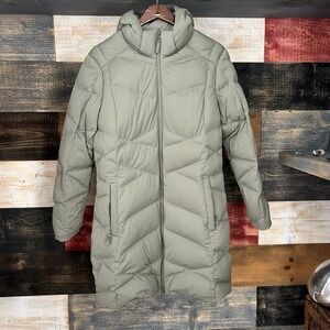 LL Bean Downtek 505959 Goose Down Coat Puffer Jacket Black M Pet Stowaway Parka